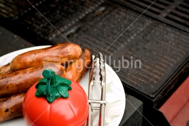 Image: Sausages cooked on the barbecue
