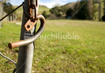 Image: Farm gate latch, unhooked