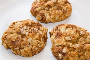 Image: Three Anzac biscuits