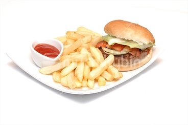 Image: image of Hamburger and Chips