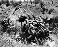 Image: Black and white photograph of anti aircraft guns
