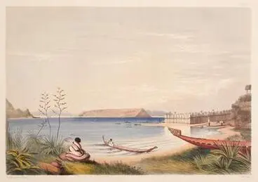 Image: Rangihaeata's Pah, with the Island of Mana and the opposite shores of Cook's Straits