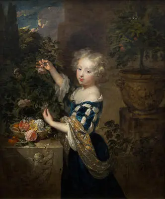 Girl arranging flowers Image: Girl arranging flowers