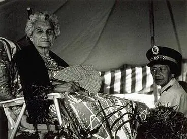 Image: Dame Whina Cooper at Waitangi, 1981