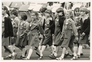 Image: Brownies marching for the Queen