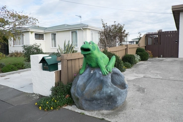 Image: Frog mail box outside a house in Halswell
