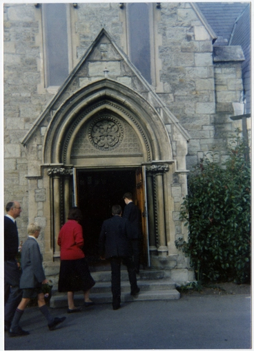 Christ's College Chapel door, Rolleston Avenue Image: Christ's College Chapel door, Rolleston Avenue