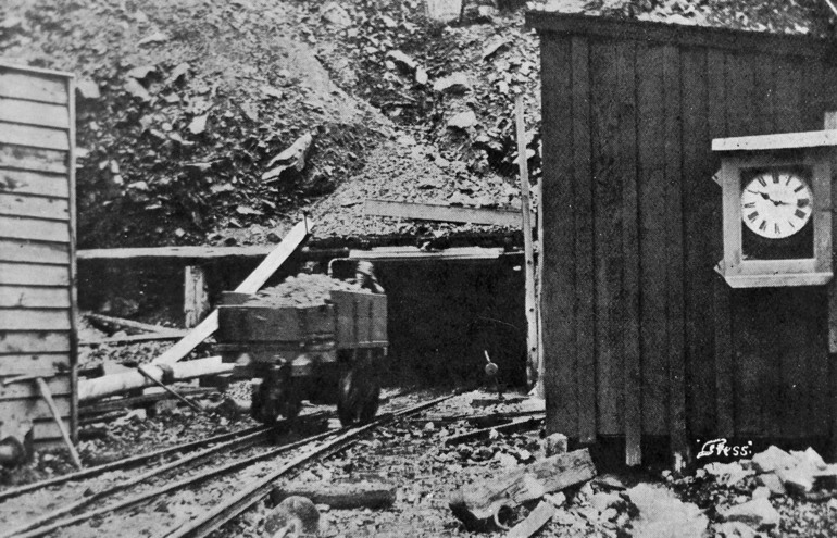 Image: Truck load of borings running from tunnel to tip head