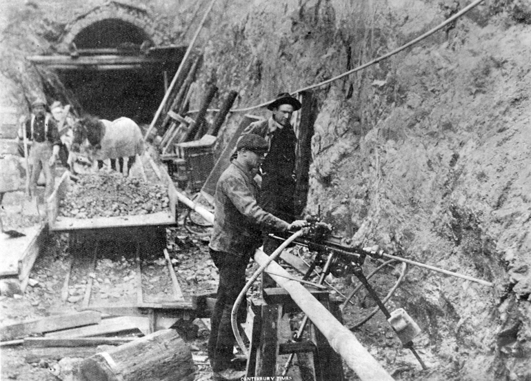 Image: One of the rock boring machines