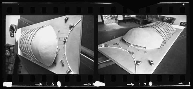Image: Architectural model of covering for Centennial Pool