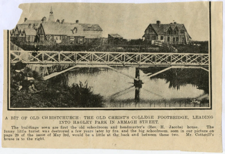 Image: Old Christ's College footbridge to Hagley Park