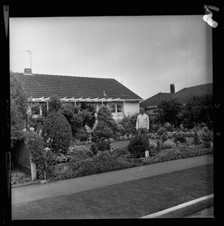 Image: Mr Fred Green in his award winning garden