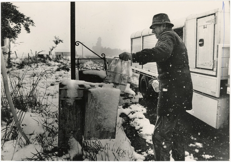 Image: Delivering milk in the snow