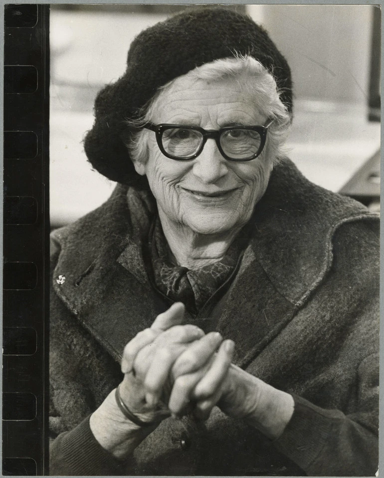 Image: Ngaio Marsh with clasped hands