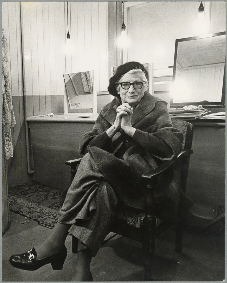 Image: Ngaio Marsh sitting in a chair