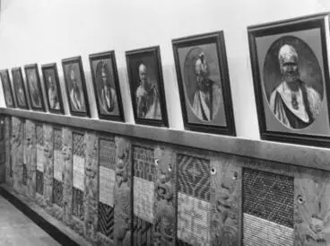C.F. Goldie paintings in Maori Court at Auckland Museum Image: C.F. Goldie paintings in Maori Court at Auckland Museum