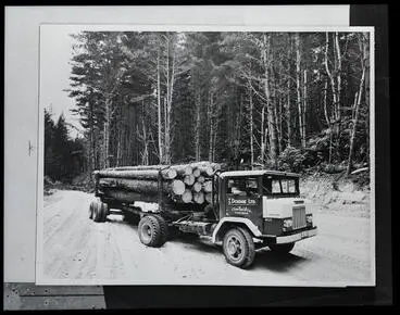 Image: Film negative: International Harvester Company: T Dodge Tokoroa logging truck
