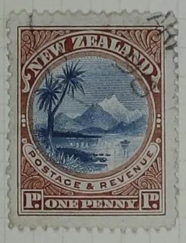 Stamp: New Zealand One Penny Image: Stamp: New Zealand One Penny