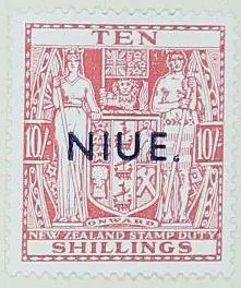 Image: Stamp: New Zealand - Niue Ten Shillings