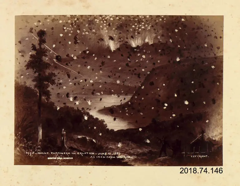 Image: Photograph: Mount Tarawera in Eruption 10 June 1886 As Seen From Wairoa