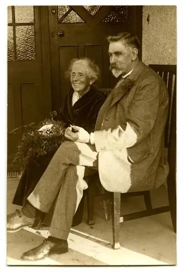 Image: Photograph, Black and White: Jennie and Will Lovell-Smith, 4 June 1924