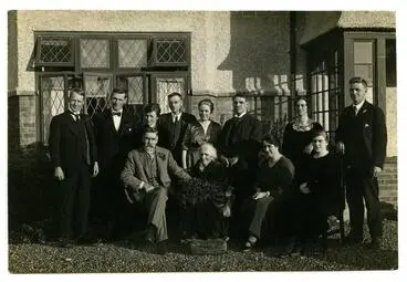 Image: Photograph, Black and White: Jennie and Will Lovell-Smith and their ten children, 4 June 1924