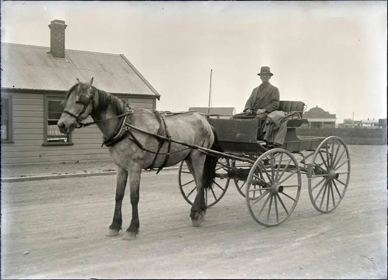 Image: Unidentified man with Horse and Buggy