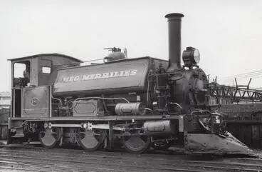 Steam locomotive F 180 (Meg Merrilies) at Auckland depot, 1965 Image: Steam locomotive F 180 (Meg Merrilies) at Auckland depot, 1965