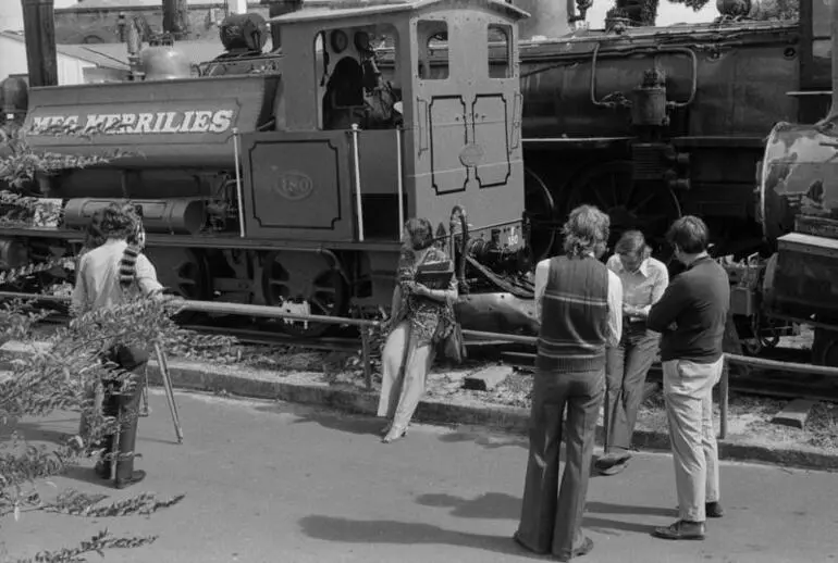 Image: Photograph of film crew at MOTAT