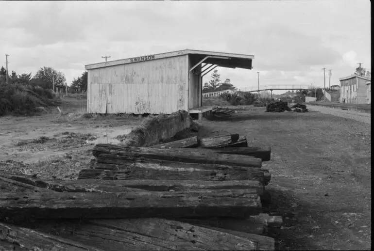 Image: Photograph of goods shed, Swanson railway station