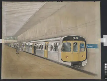 Image: Auckland Rapid Transit: Concept for train A and downtown station