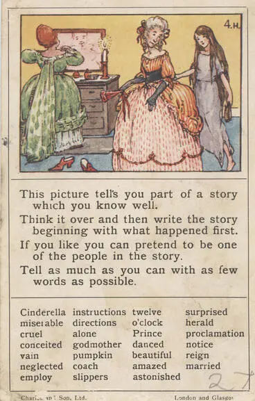 Teaching card, Cinderella Image: Teaching card, Cinderella