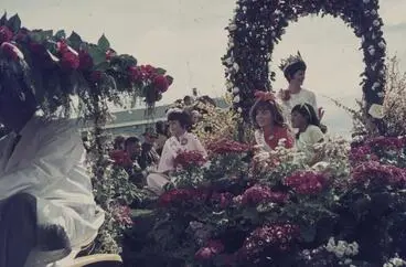 Image: Hastings Blossom Festival parade, Blossom Queen and helpers