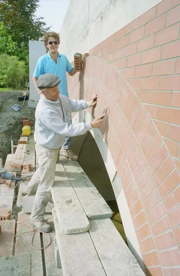 Napier bricklayers Vaughan and Mark Titter Image: Napier bricklayers Vaughan and Mark Titter