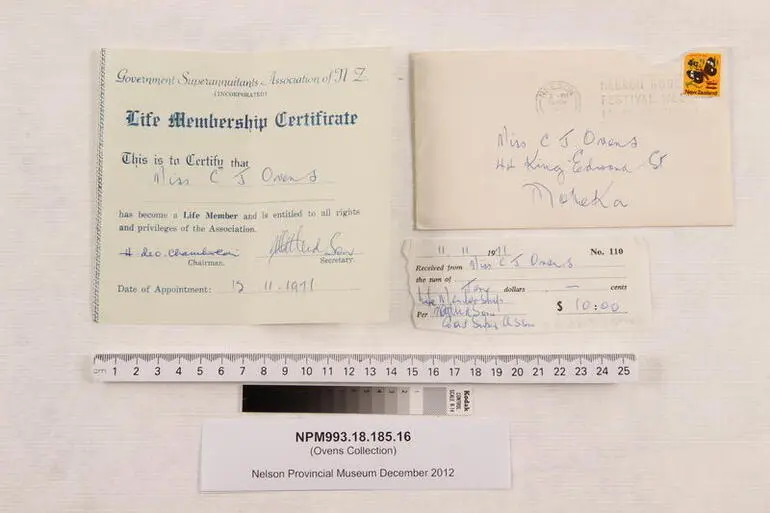 Image: Life membership certificate