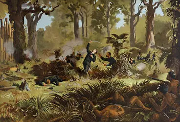 The Death of Von Tempsky at Te Ngutu o Te Manu Image: The Death of Von Tempsky at Te Ngutu o Te Manu