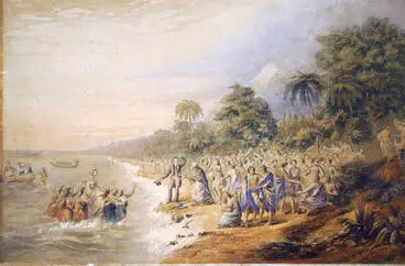 Image: Untitled [Landing of the Missionaries at Taranaki, New Zealand]