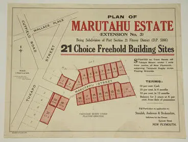 Image: Plan of Marutahu Estate [poster]