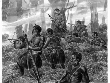 Image: "The Hauhaus Fight Back at Otautu on the Patea"