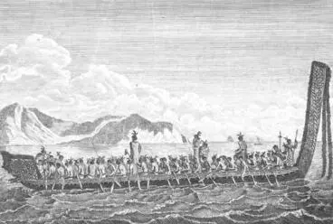 Image: "War Canoe of the New Zealanders in the South Pacific Ocean"
