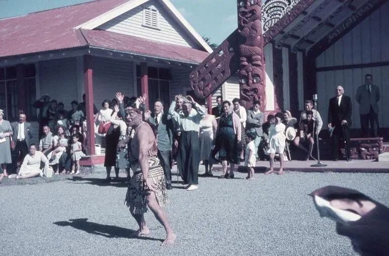 Image: Te Ikaroa a Maui meeting house, Owae marae, ceremony, Waitara