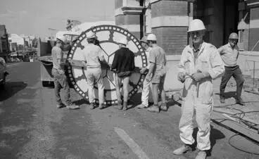 Image: Removing the clocks from the clock tower