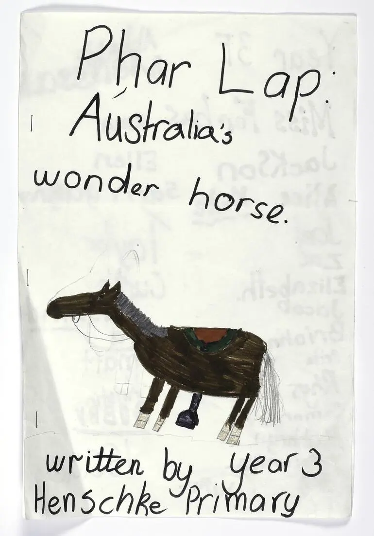 Image: Folder - `Phar Lap: The Wonder Horse', Henschke Primary School, Wagga Wagga, 1999