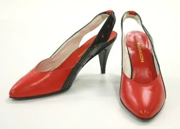 Shoes - Paragon, Slingback, Red & Black Leather, 1992-1993 Image: Shoes - Paragon, Slingback, Red & Black Leather, 1992-1993