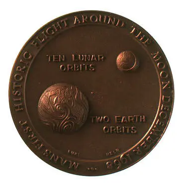 Image: Medal - Apollo 8 First Lunar Orbit, Historical Medal Society of Australia & New Zealand, Australia, 1968