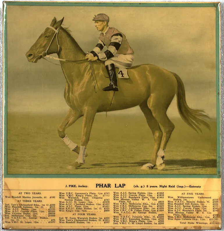 Image: Picture - Phar Lap & Jim Pike, Mounted, 1930s