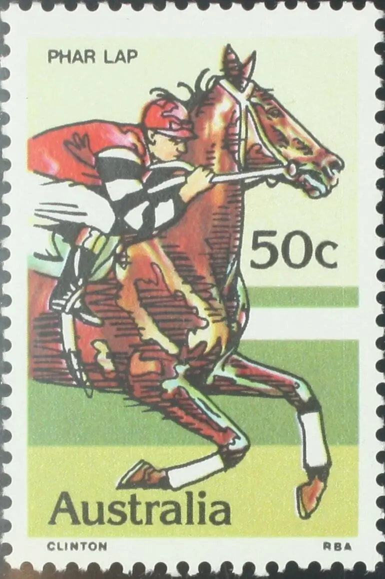 Image: Postage Stamp - Brian Clinton, Phar Lap, 1978