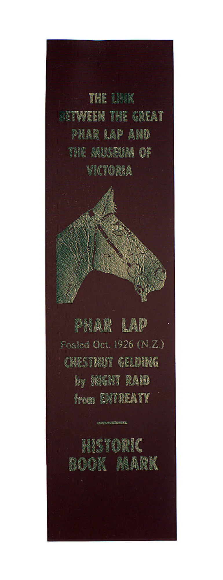 Image: Bookmark - Museum Victoria, Phar Lap, 1986