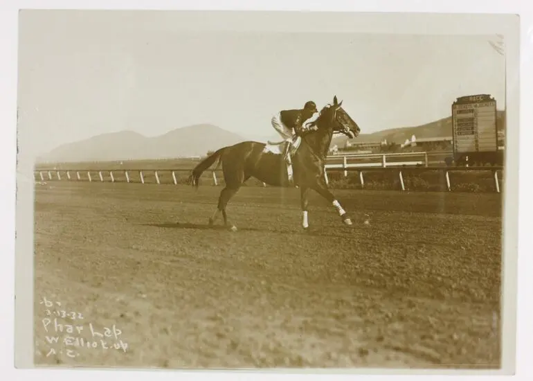 Image: Photograph - Phar Lap & Jockey Bill Elliot, Agua Caliente,13 Mar 1932