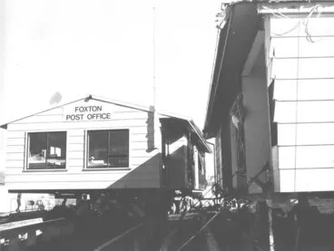 Image: New Foxton Post Office Building Being Transported Onto Site, 1980's
